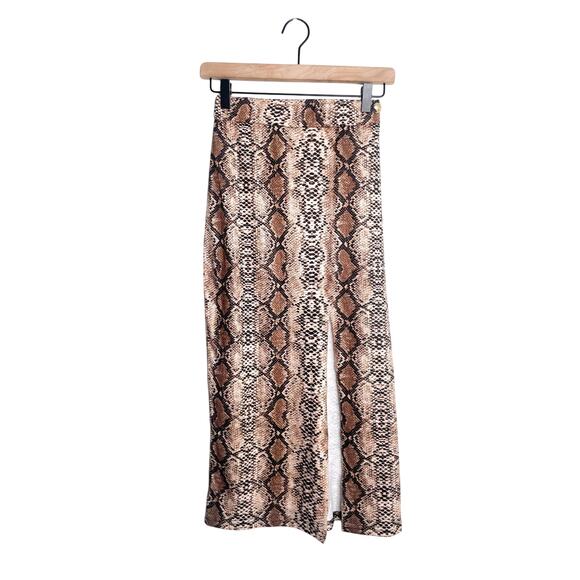 B1G2 FREE 🍁 SHEIN Snakeskin Bodycon Midi Skirt Large Python Print Party - Picture 1 of 9
